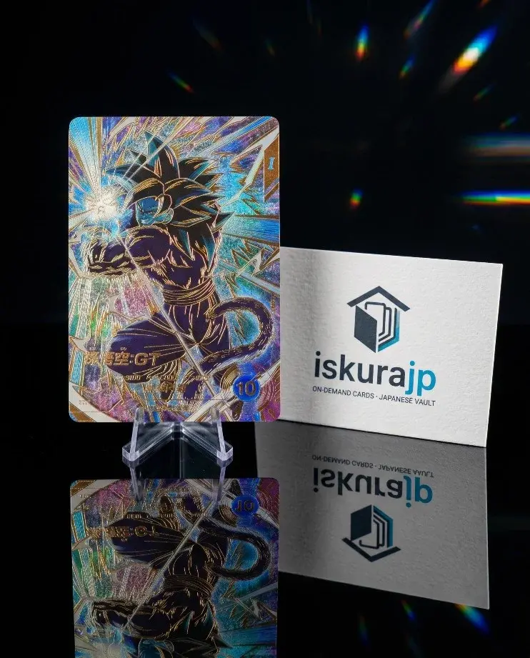 Dragon Ball Super Saiyan 4 Goku card with iskurajp brand card